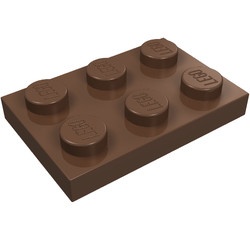 3021-8G Platte plaat 2x3 bruin (klassiek) gebruikt *1B363