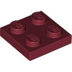 3022-59 Platte plaat 2x2 rood, donker NIEUW *1B199
