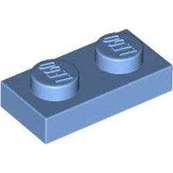 3023-42 Platte plaat 1x2 blauw, midden NIEUW *1B169