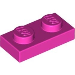 3023-47G Platte plaat 1x2 roze, donker gebruikt *1B367