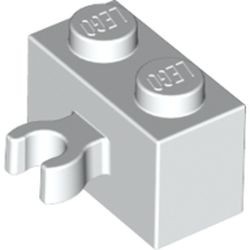 30237-1 Steen aangepast 1x2 met clip wit NIEUW *1B039