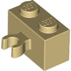 30237-2G Steen aangepast 1x2 met clip crème gebruikt *1L042