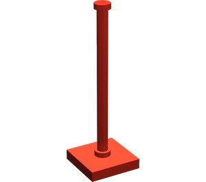 30256-5G Pilaar 2x2x5 met paal en tegelbasis rood gebruikt *0D0000