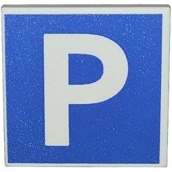 30258pb002-1G Verkeersbord- vierkant, met clip, parkeerplaats wit gebruikt *1E009