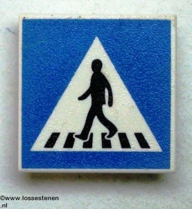 30258pb003-1G Verkeersbord- Oversteekplaats CLIP ON wit gebruikt *1E009