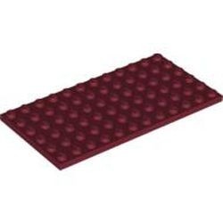 3028-59 Platte plaat 6x12 rood, donker NIEUW *5K0000