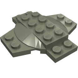 30303-10G Platte plaat 6x6x2/3 kruis met dome donker, grijs (klassiek) gebruikt *5D0000
