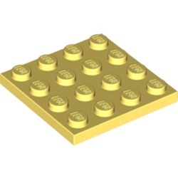 3031-103 Platte plaat 4x4 geel, lichthelder NIEUW *5K0000