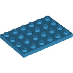 3032-153 Platte plaat 4x6 blauw, donkerazuur NIEUW *5K0000