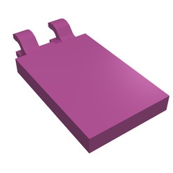 30350-71 Tegel 2x3 met twee clips aan uiteinde magenta NIEUW *0D0000