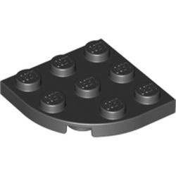 30357-11G Platte plaat 3x3 afgeronde hoek zwart gebruikt *1G008