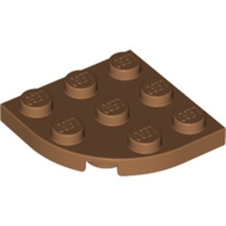 30357-150 Platte plaat 3x3 afgeronde hoek caramel, midden NIEUW *1B234