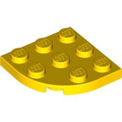 30357-3 Platte plaat 3x3 afgeronde hoek geel NIEUW *1B234