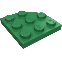 30357-6 Platte plaat 3x3 afgeronde hoek groen NIEUW *1B234