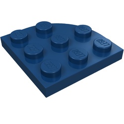 30357-63 Platte plaat 3x3 afgeronde hoek blauw, donker NIEUW *1B234