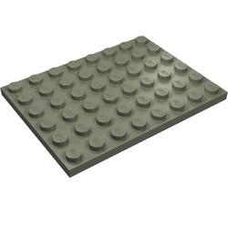 3036-10G Platte plaat 6x8 donker, grijs (klassiek) gebruikt *1A043