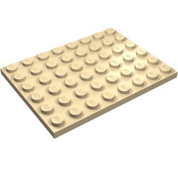 3036-2G Platte plaat 6x8 crème gebruikt *1A043