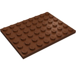 3036-88G Platte plaat 6x8 bruin, roodachtig gebruikt *1A043