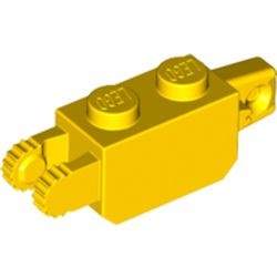 30386-3G Scharniersteen 1x2 1 en 2 vingers uiteinde geel gebruikt *1L0000