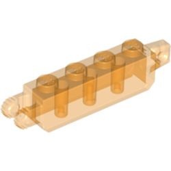 30387-98G Scharniersteen 1x4 1 en 2 vingers uiteinde transparant oranje gebruikt *1L0000