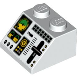 3039pb045-1G Dakpan bedrukt 45 2x2 met vluchtcontrole- patroon wit gebruikt *5R000