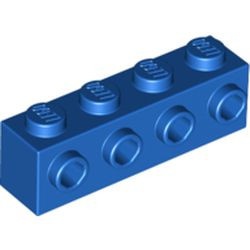 30414-7G Steen 1x4 met noppen één zijde blauw gebruikt *1R012