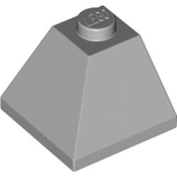 3045-86G Dakpan 45 graden 2x2 hoek buitenzijde grijs, licht (blauwachtig) gebruikt *1D033