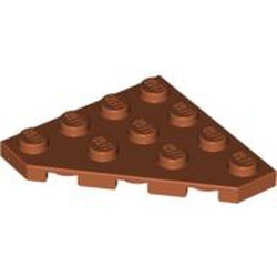 30503-68G Platte plaat 4x4 afgekapte hoek oranje, donker gebruikt *1G010