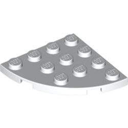 30565-1G Platte plaat 4x4 afgeronde hoek wit gebruikt *1G004
