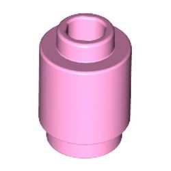 3062b-104 Steen 1x1 rond- met inkeping onder, open nop roze, helder NIEUW *1B077
