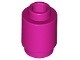3062b-71 Steen 1x1 rond- met inkeping onder, open nop magenta NIEUW *1B077
