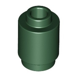 3062b-80 Steen 1x1 rond- met inkeping onder, open nop groen, donker NIEUW *1B077