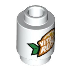 3062pb068-1 Steen 1x1 rond- VITA RUSH wit NIEUW *1L076/77
