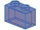 3065-14G Steen 1x2 zonder centrale versterking transparant donkerblauw gebruikt *1A011