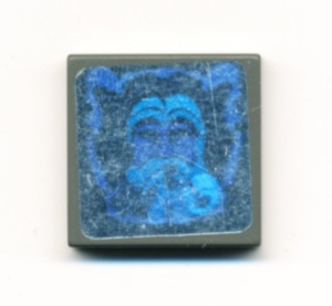 3068bpb0063-10G Tegel 2x2 HP Dumbledore Hologram (Sticker) donker, grijs (klassiek) gebruikt *5T05-28