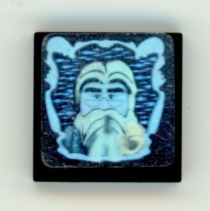 3068bpb0063-11G Tegel 2x2 HP Dumbledore Hologram (Sticker) zwart gebruikt *5T05-31