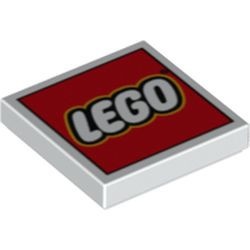 3068bpb0214-1G Tegel 2x2 LEGO Logo wit gebruikt *5T05-09