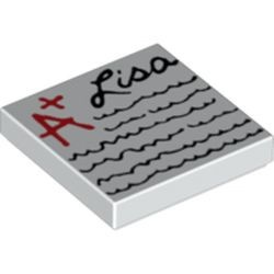 3068bpb0827-1G Tegel 2x2 toetsblad Lisa wit gebruikt *5T05-12