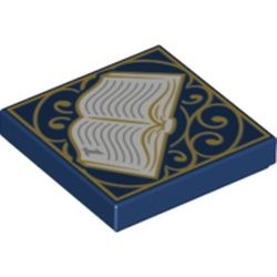 3068pb1086-63 Tegel 2x2 met boek blauw, donker NIEUW *