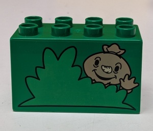 31111pb017-6G DUPLO steen 2x4x2 met struik en vogelverschrikker (PAKKETPOST) groen gebruikt *