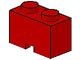 3134-5G Steen 1x2 met kabelgat rood gebruikt *1R009