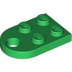 3176-6G Platte plaat 2x2 met gat voor trekhaak (oog) groen gebruikt *1L324