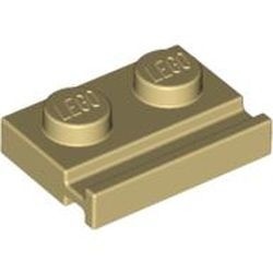 32028-2G Platte plaat 1x2 met deurrail crème gebruikt *1L316+5