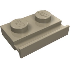 32028-69 Platte plaat 1x2 met deurrail crème,donker NIEUW *1B316