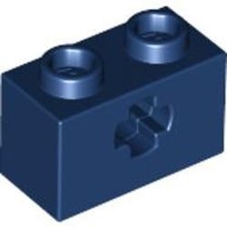 32064-63 Technic, steen 1x2 met asgat blauw, donker NIEUW *