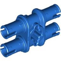 32138-7G Technic, dubbele pin met asgat blauw gebruikt *1A068