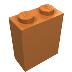 3245c-150 Steen 1x2x2 met nophouder binnen caramel, midden NIEUW *2-4