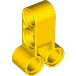 32557-3 Technic, Pin koppelaar gedraaid lang (asgat 2x2 hor/hoek 90 graden 2x2 vert) geel NIEUW *1A067