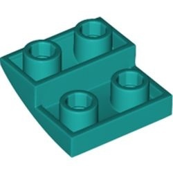 32803-39 Omgekeerde dakpan 2x2 rond turquoise, donker NIEUW *1B105