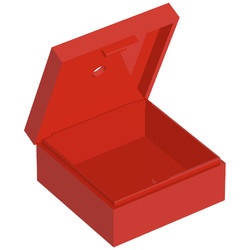 33031-5G Box 3.5x3.5x1 1/3 rood gebruikt *5K000